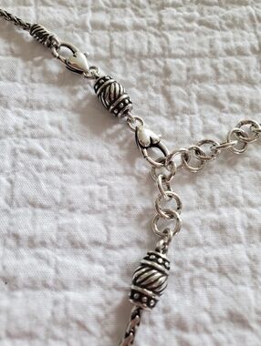 Silver-tone Rope Vintage Filigree Chain Necklace